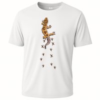 Leopard Gecko Tracks Lizard Lover Gift Meaningful Gift Cooling Performance Crew T-Shirt