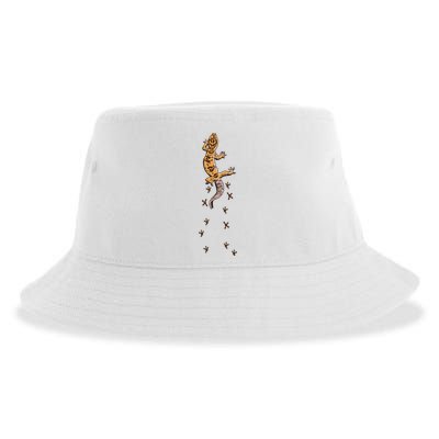 Leopard Gecko Tracks Lizard Lover Gift Meaningful Gift Sustainable Bucket Hat