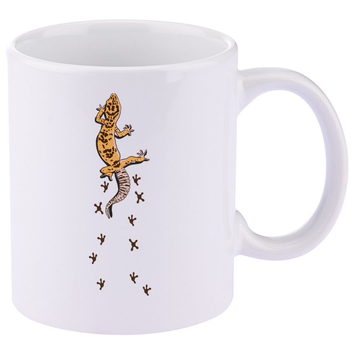 Leopard Gecko Tracks Lizard Lover Gift Meaningful Gift 11oz C Handle Ceramic Mug