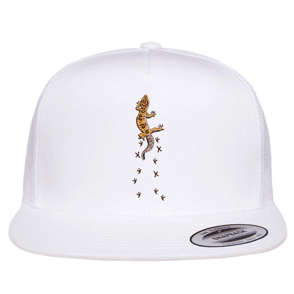 Leopard Gecko Tracks Lizard Lover Gift Meaningful Gift Flat Bill Trucker Hat