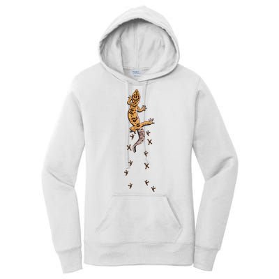 Leopard Gecko Tracks Lizard Lover Gift Meaningful Gift Women's Pullover Hoodie