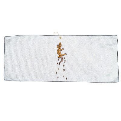 Leopard Gecko Tracks Lizard Lover Gift Meaningful Gift Large Microfiber Waffle Golf Towel