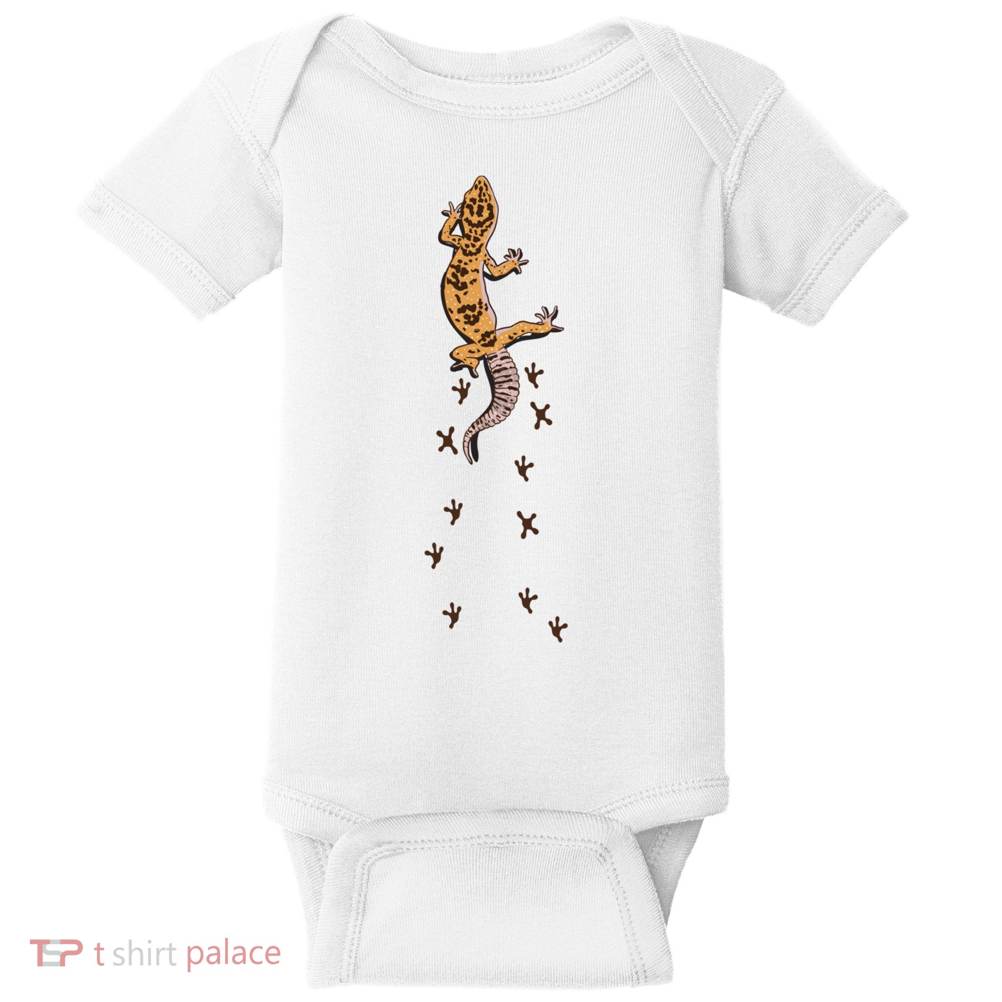 Leopard Gecko Tracks Lizard Lover Gift Meaningful Gift Baby Bodysuit