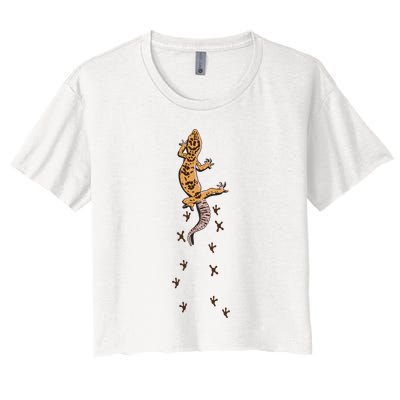 Leopard Gecko Tracks Lizard Lover Gift Meaningful Gift Crop Top