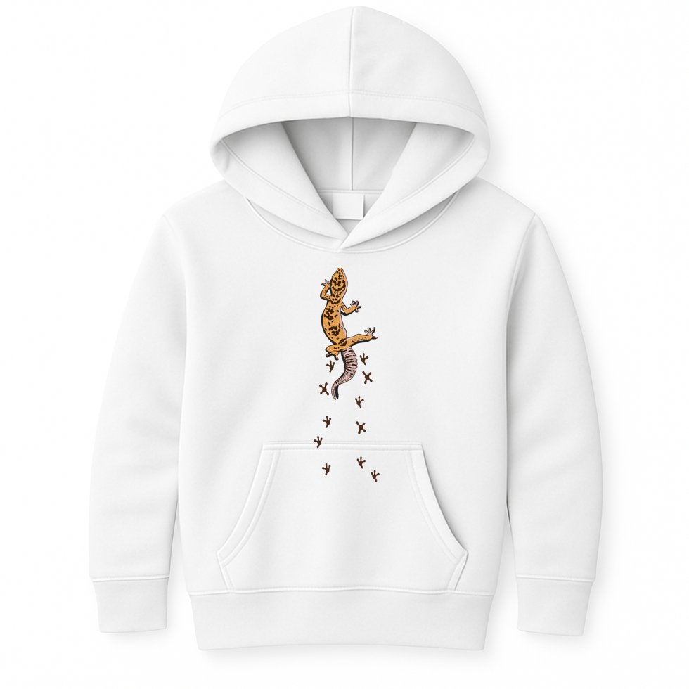 Leopard Gecko Tracks Lizard Lover Gift Meaningful Gift Kids Hoodie