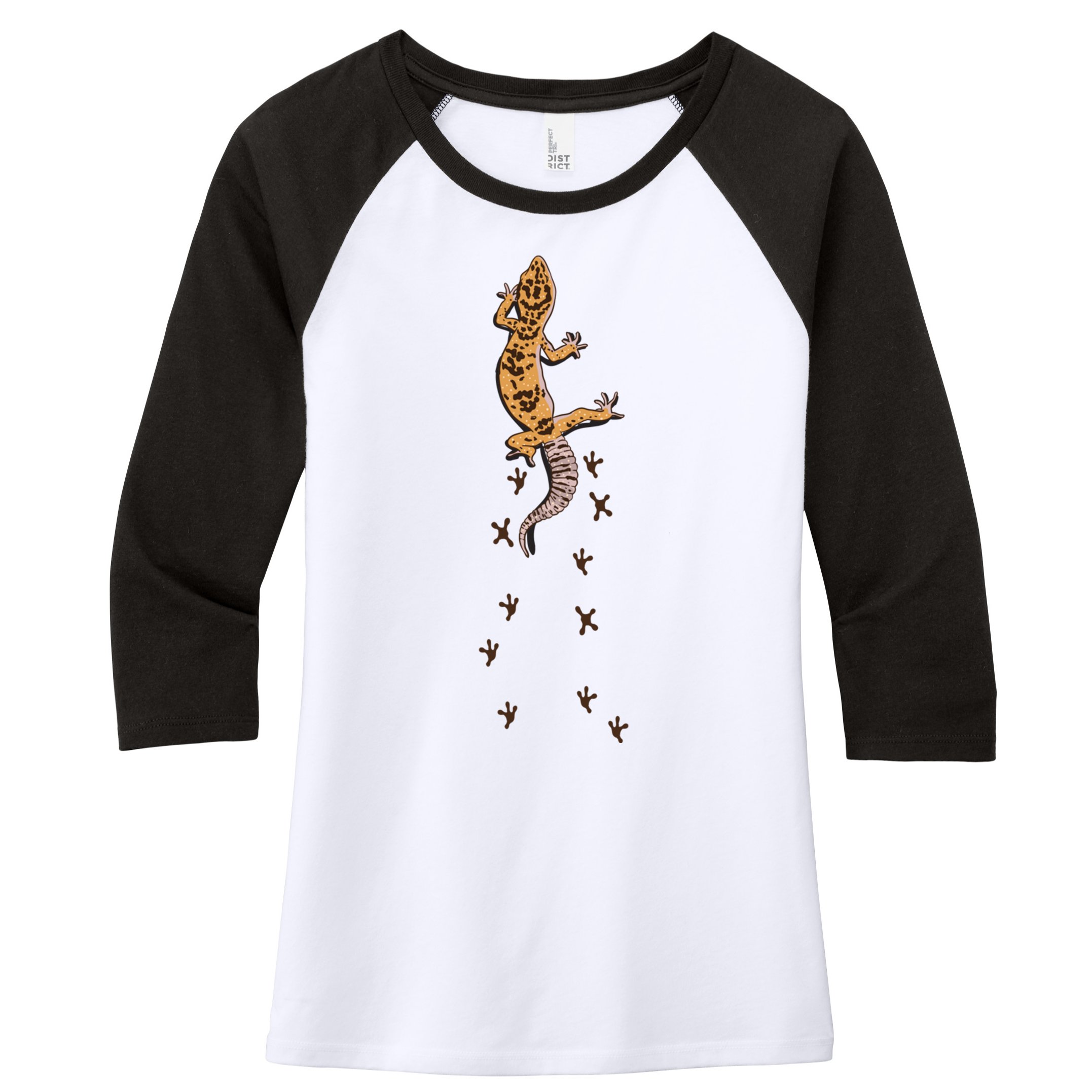 Leopard Gecko Tracks Lizard Lover Gift Meaningful Gift Women's Tri-Blend 3/4-Sleeve Raglan Shirt