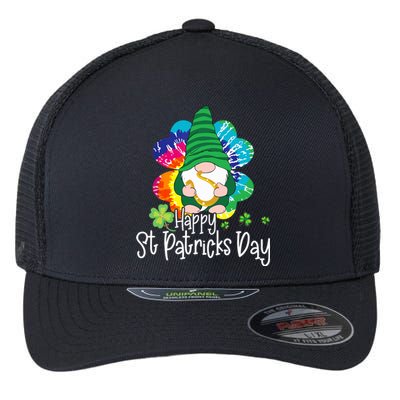 Lucky Gnome Tie Dye Shamrock Happy St Patricks Day Flexfit Unipanel Trucker Cap