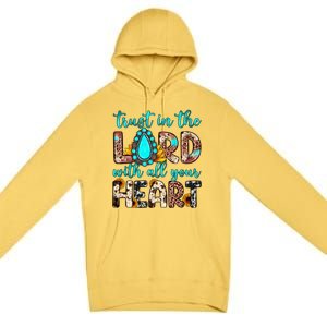 Leopard Gemstone Trust In The Lord With All Heart Christian Gift Premium Pullover Hoodie