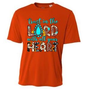 Leopard Gemstone Trust In The Lord With All Heart Christian Gift Cooling Performance Crew T-Shirt