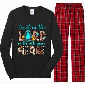 Leopard Gemstone Trust In The Lord With All Heart Christian Gift Long Sleeve Pajama Set