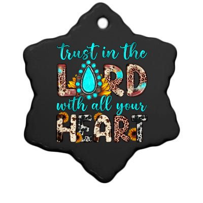 Leopard Gemstone Trust In The Lord With All Heart Christian Gift Ceramic Star Ornament