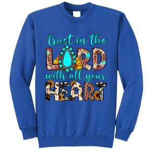 Leopard Gemstone Trust In The Lord With All Heart Christian Gift Sweatshirt