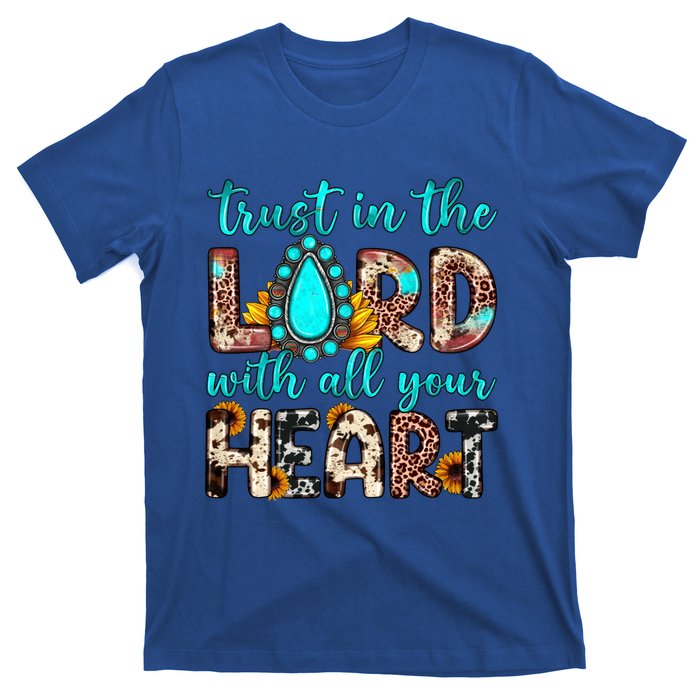 Leopard Gemstone Trust In The Lord With All Heart Christian Gift T-Shirt