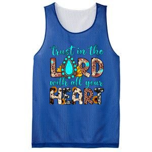 Leopard Gemstone Trust In The Lord With All Heart Christian Gift Mesh Reversible Basketball Jersey Tank