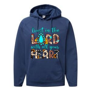 Leopard Gemstone Trust In The Lord With All Heart Christian Gift Performance Fleece Hoodie