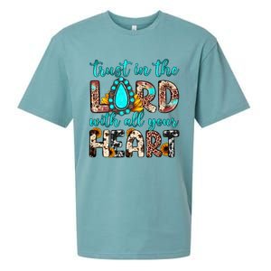 Leopard Gemstone Trust In The Lord With All Heart Christian Gift Sueded Cloud Jersey T-Shirt