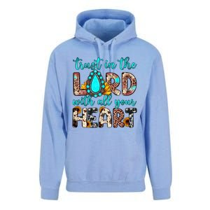 Leopard Gemstone Trust In The Lord With All Heart Christian Gift Unisex Surf Hoodie