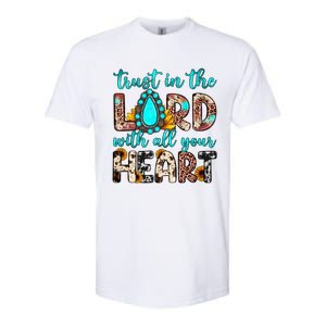 Leopard Gemstone Trust In The Lord With All Heart Christian Gift Softstyle CVC T-Shirt