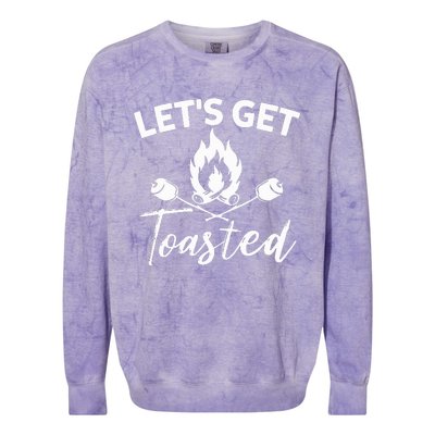 Let's Get Toasted Funny Camping Sarcastic Saying Colorblast Crewneck Sweatshirt