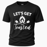 Let's Get Toasted Funny Camping Sarcastic Saying Cooling Performance Crew T-Shirt