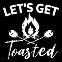 Let's Get Toasted Funny Camping Sarcastic Saying Sustainable Bucket Hat