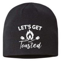 Let's Get Toasted Funny Camping Sarcastic Saying Sustainable Beanie