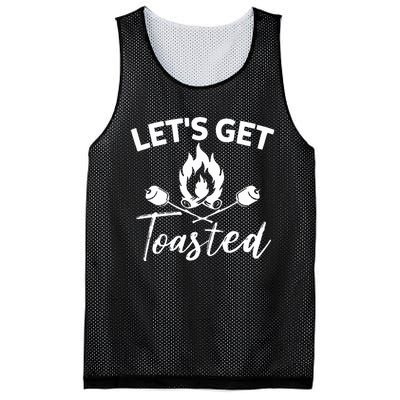 Let's Get Toasted Funny Camping Sarcastic Saying Mesh Reversible Basketball Jersey Tank