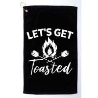 Let's Get Toasted Funny Camping Sarcastic Saying Golf Towel