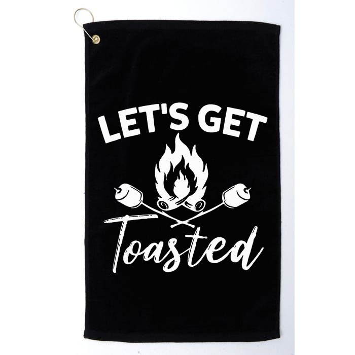 Let's Get Toasted Funny Camping Sarcastic Saying Golf Towel
