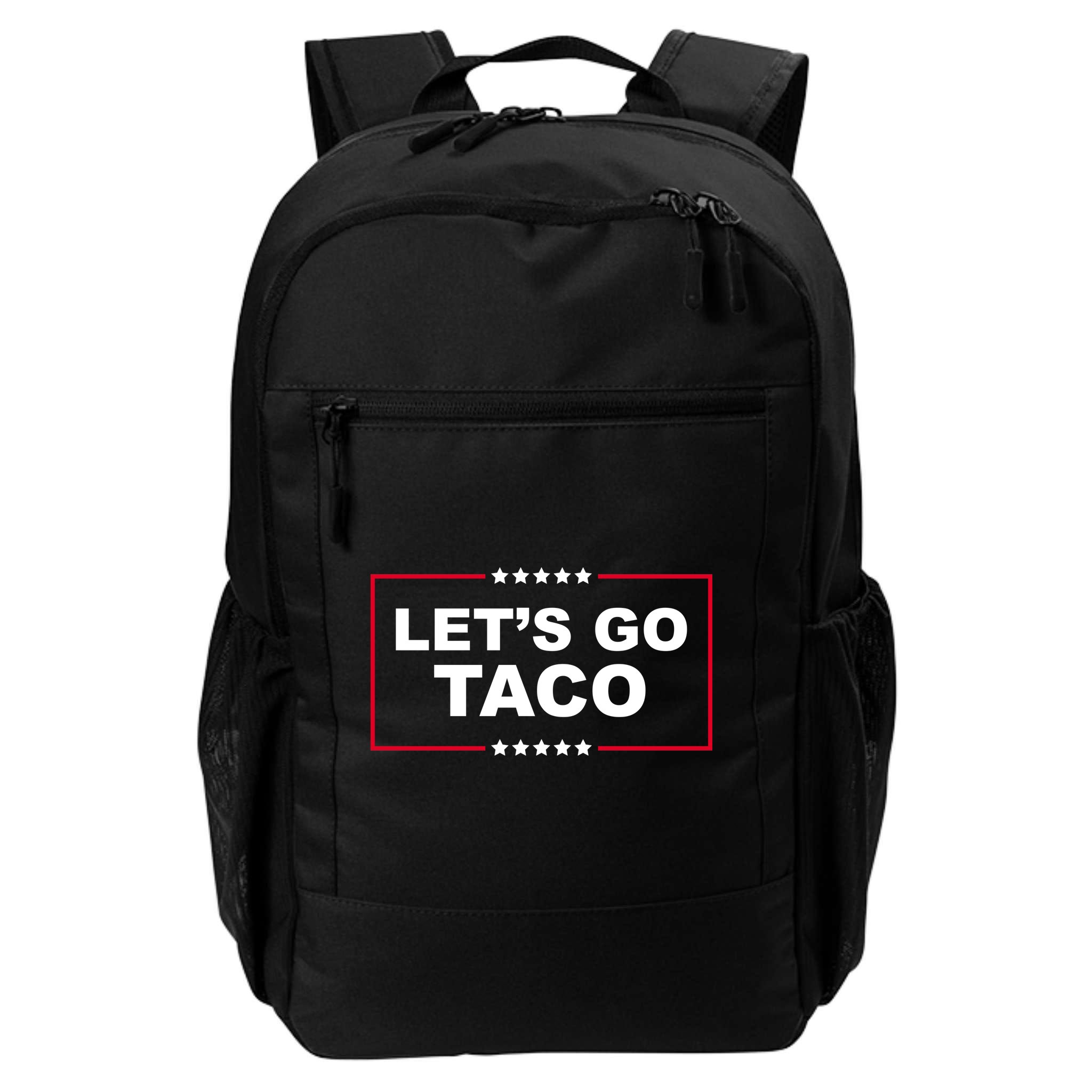 Lets Go Taco Funny Donald Trump Backpack