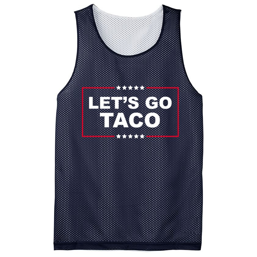 Lets Go Taco Funny Donald Trump Mesh Reversible Basketball Jersey Tank