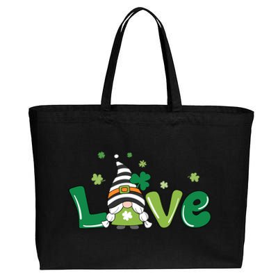 Love Gnome Teacher Squad St. Patrick's Day Cotton Canvas Jumbo Tote