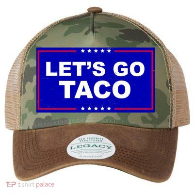 Let's Go Taco Trump Distressed Legacy Tie Dye Trucker Hat