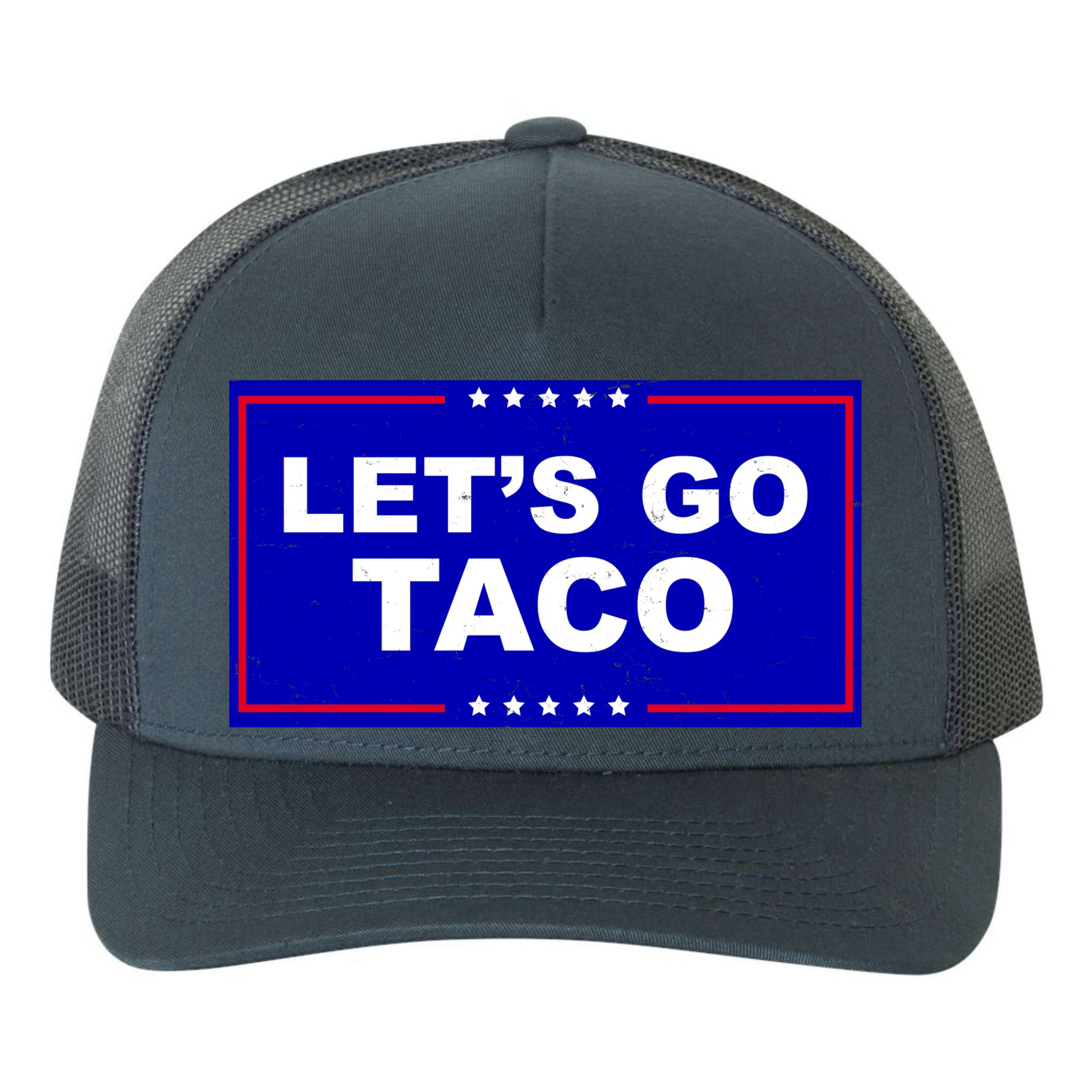 Let's Go Taco Trump Distressed Yupoong Adult 5-Panel Trucker Hat