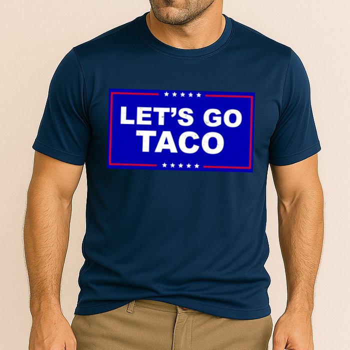 Let's Go Taco Trump Distressed Cooling Performance Crew T-Shirt