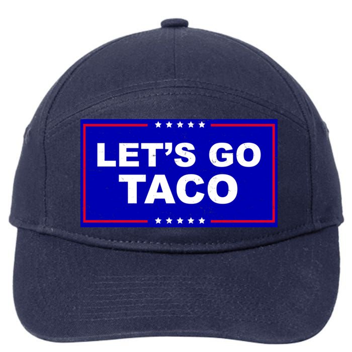 Let's Go Taco Trump Distressed 7-Panel Snapback Hat