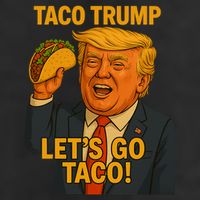 Lets Go Taco Trump 7 Panel Mesh Trucker Snapback Hat