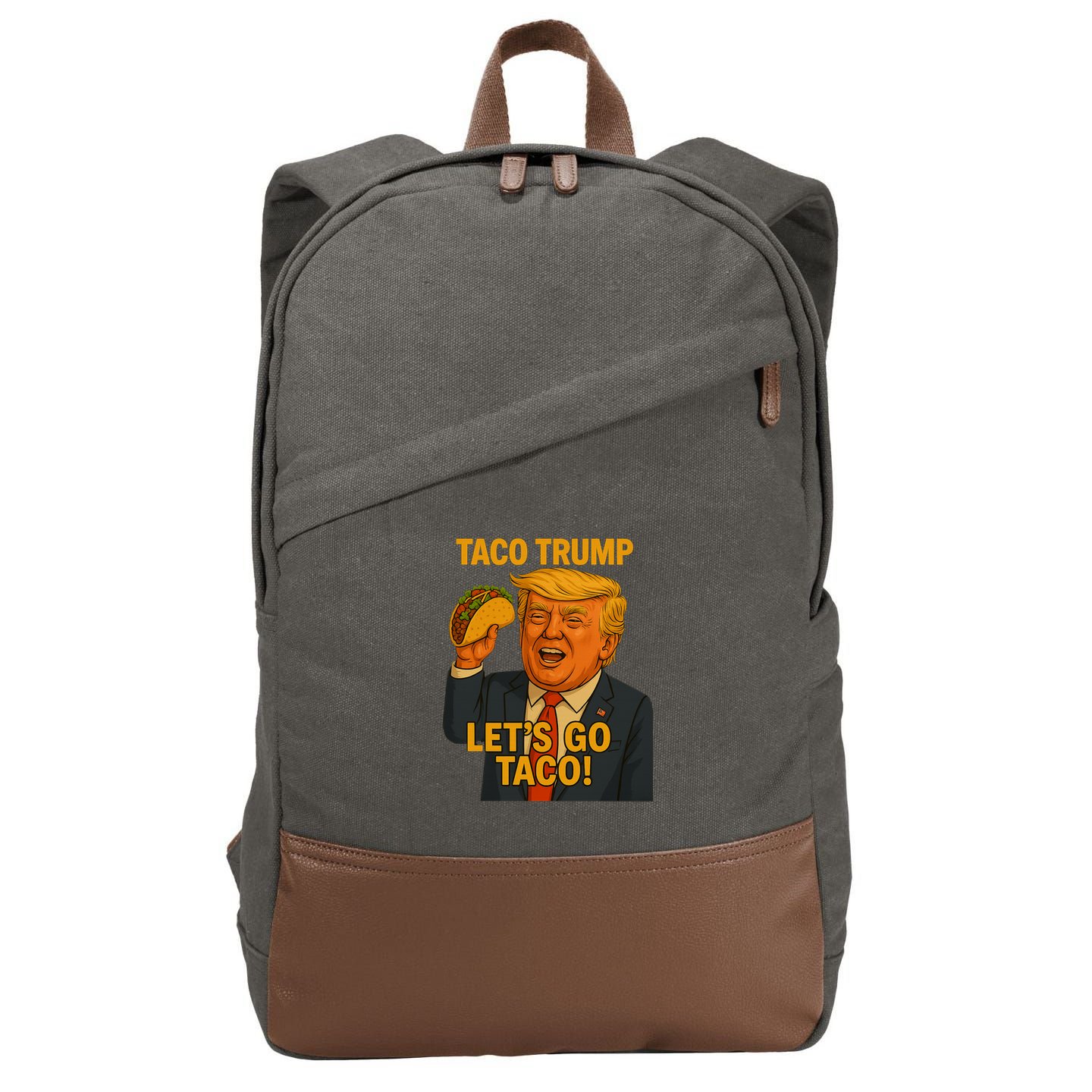 Lets Go Taco Trump Cotton Canvas Backpack