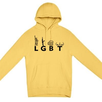 LGTB Lady Liberty Guns Beer Tits Funny Premium Pullover Hoodie