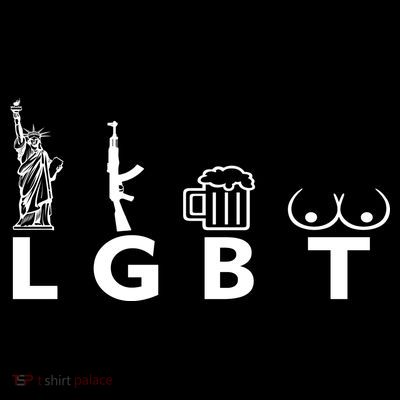 LGTB Lady Liberty Guns Beer Tits Funny T-Shirt