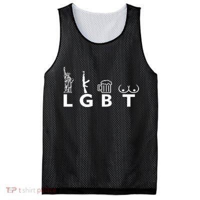 LGTB Lady Liberty Guns Beer Tits Funny Mesh Reversible Basketball Jersey Tank