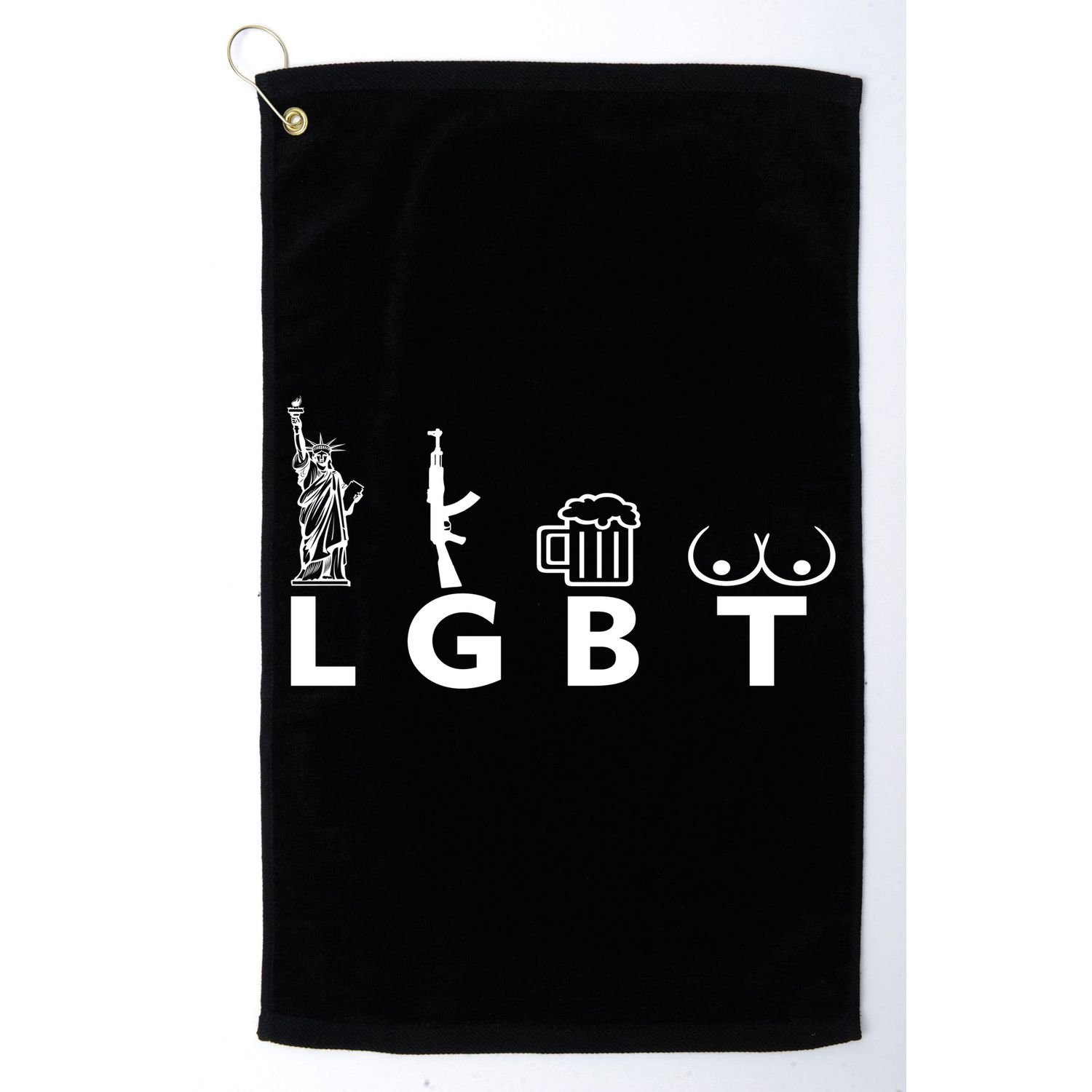 LGTB Lady Liberty Guns Beer Tits Funny Golf Towel