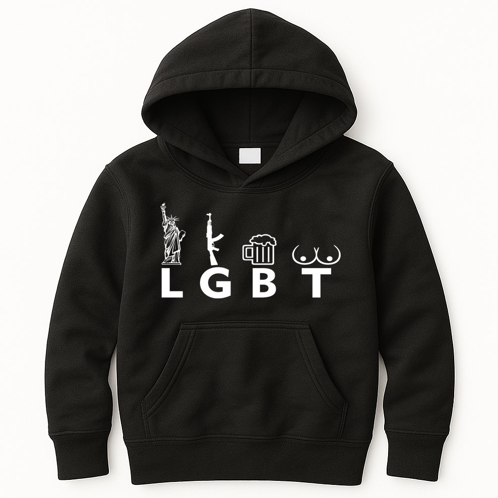LGTB Lady Liberty Guns Beer Tits Funny Kids Hoodie