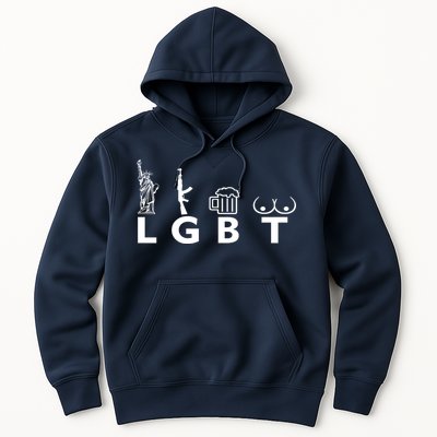 LGTB Lady Liberty Guns Beer Tits Funny Hoodie