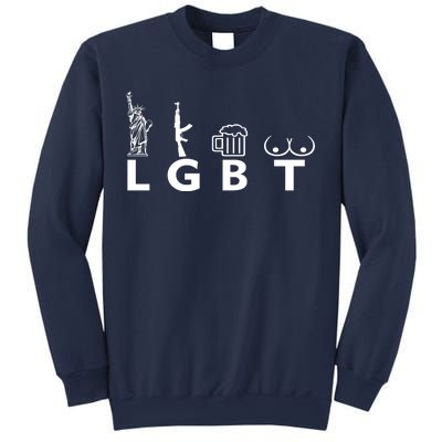 LGTB Lady Liberty Guns Beer Tits Funny Sweatshirt