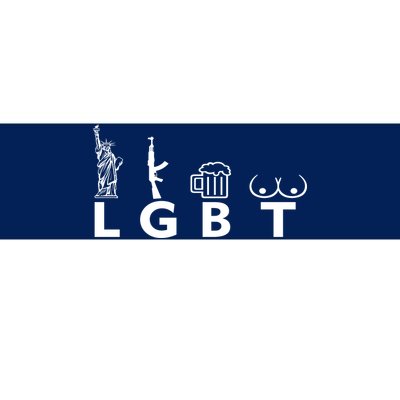 LGTB Lady Liberty Guns Beer Tits Funny Bumper Sticker