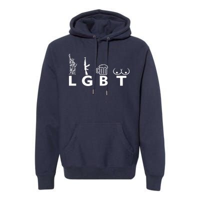 LGTB Lady Liberty Guns Beer Tits Funny Premium Hoodie