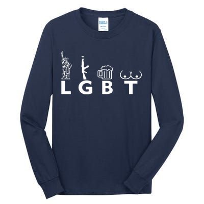 LGTB Lady Liberty Guns Beer Tits Funny Tall Long Sleeve T-Shirt