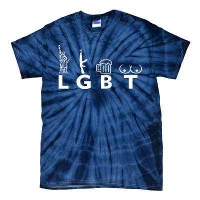 LGTB Lady Liberty Guns Beer Tits Funny Tie-Dye T-Shirt