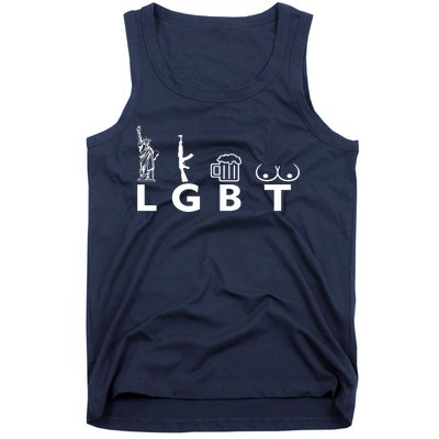 LGTB Lady Liberty Guns Beer Tits Funny Tank Top